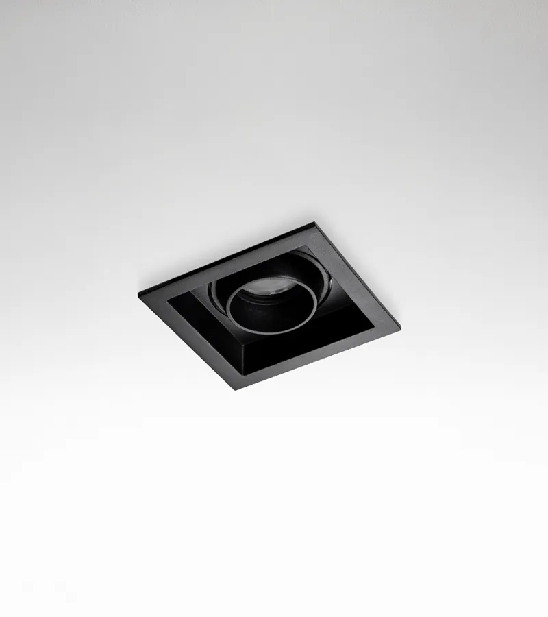 Múltiplo 6W aro multidireccionable cuadrado Negro