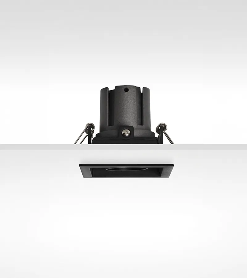 Múltiplo 6W aro multidireccionable cuadrado Negro