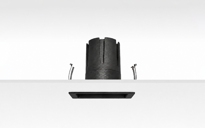 Múltiplo 15W aro recesado orientable cuadrado con reflector Negro