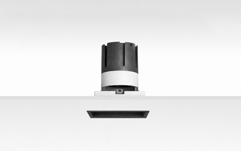 Múltiplo 15W aro recesado orientable trimless cuadrado con reflector Negro