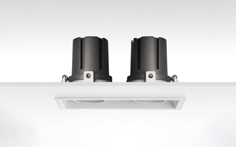 Múltiplo 15W aro multidireccionable cuadrado doble Blanco