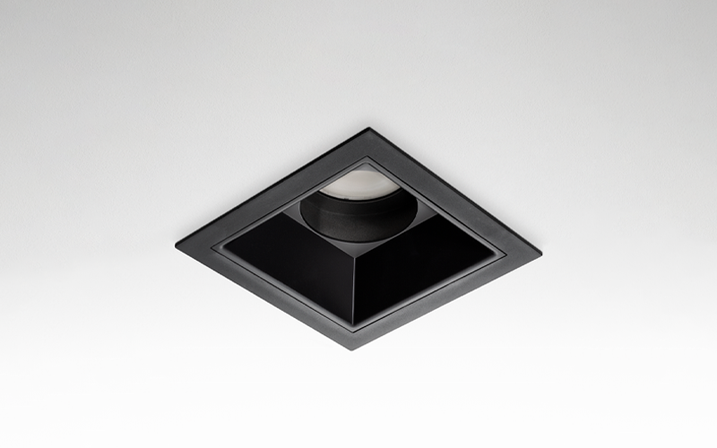 Múltiplo 9W aro recesado orientable cuadrado con reflector Negro