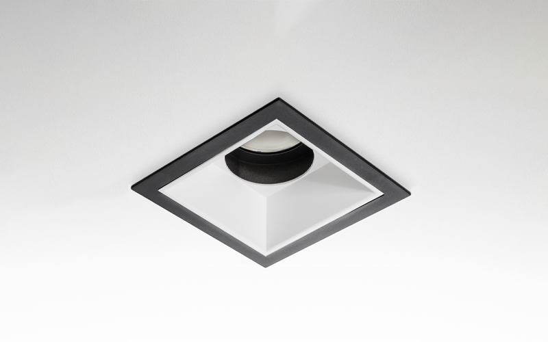 Múltiplo 9W aro recesado orientable cuadrado con reflector negro y blanco