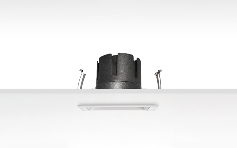 Múltiplo 9W aro recesado orientable cuadrado con reflector Blanco
