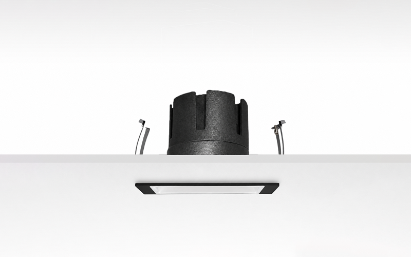 Múltiplo 9W aro recesado orientable cuadrado con reflector negro y blanco