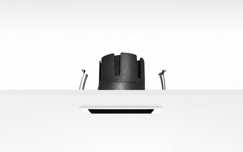 Múltiplo 9W aro recesado orientable cuadrado con reflector blanco y negro