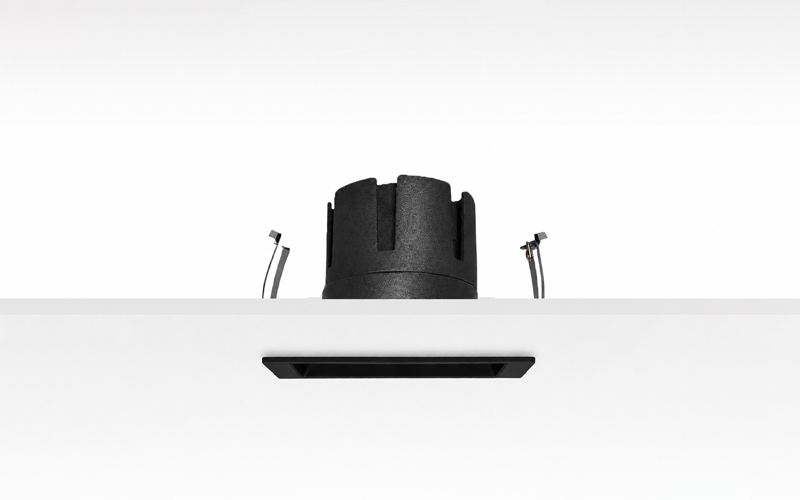 Múltiplo 9W aro recesado orientable cuadrado con reflector Negro