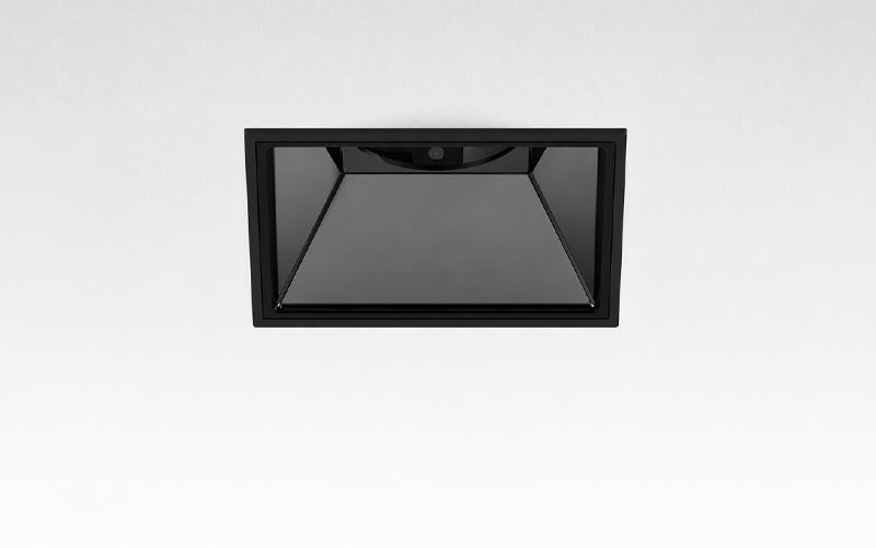 Múltiplo 9W aro recesado orientable trimless cuadrado con reflector Negro