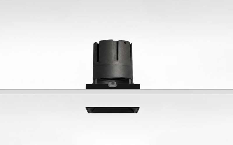 Múltiplo 9W aro recesado orientable trimless cuadrado con reflector Negro