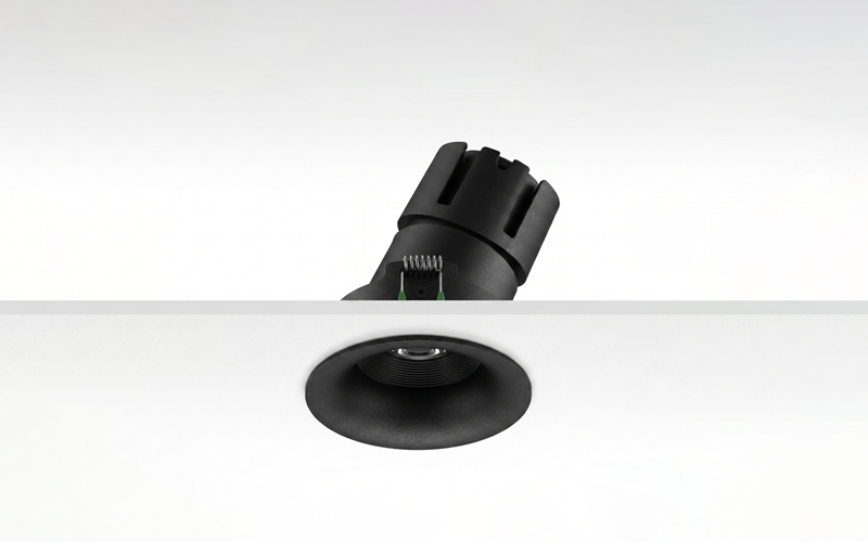 Múltiplo 9W aro recesado orientable Negro