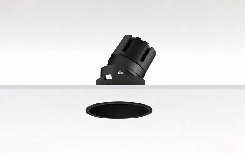 Múltiplo 9W aro recesado orientable trimless con reflector Negro