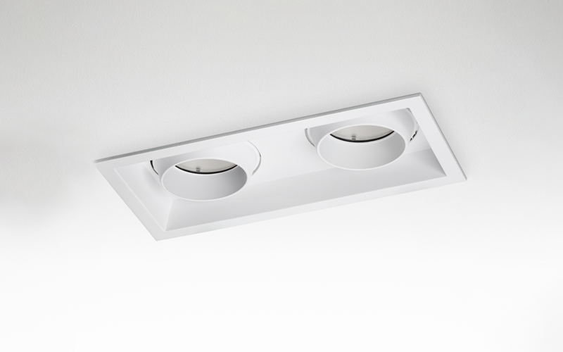 Múltiplo 9W aro multidireccionable cuadrado doble Blanco