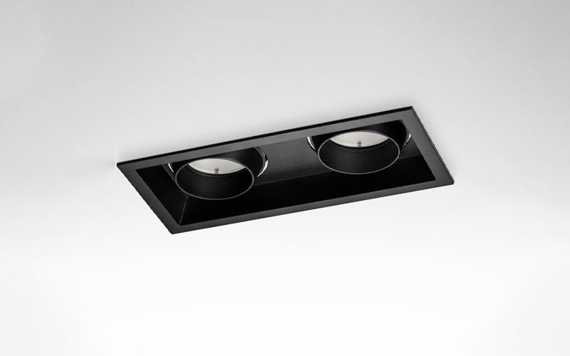 Múltiplo 9W aro multidireccionable cuadrado doble Negro