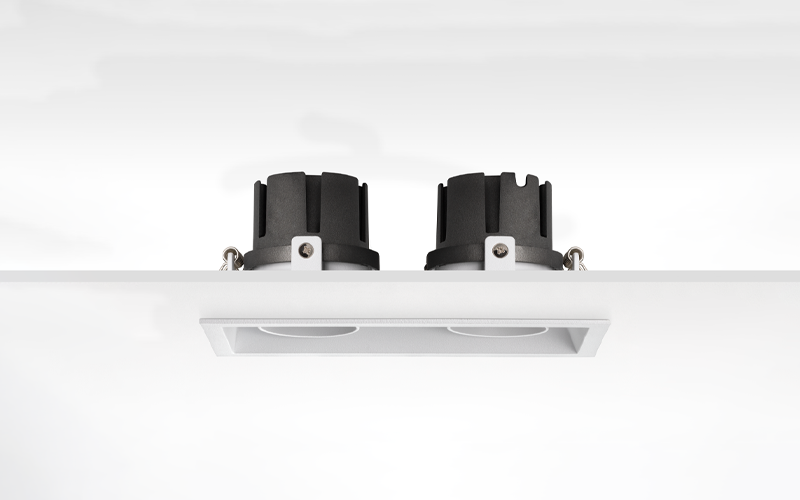 Múltiplo 9W aro multidireccionable cuadrado doble Blanco