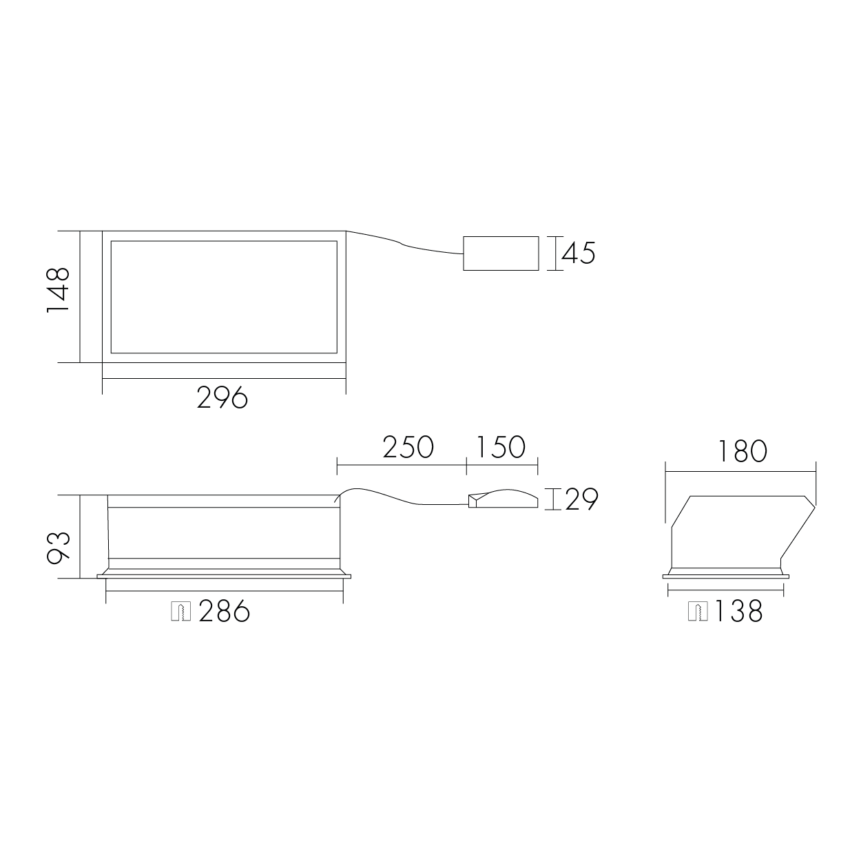 Aura V2 1530 monocolor Dibujo técnico