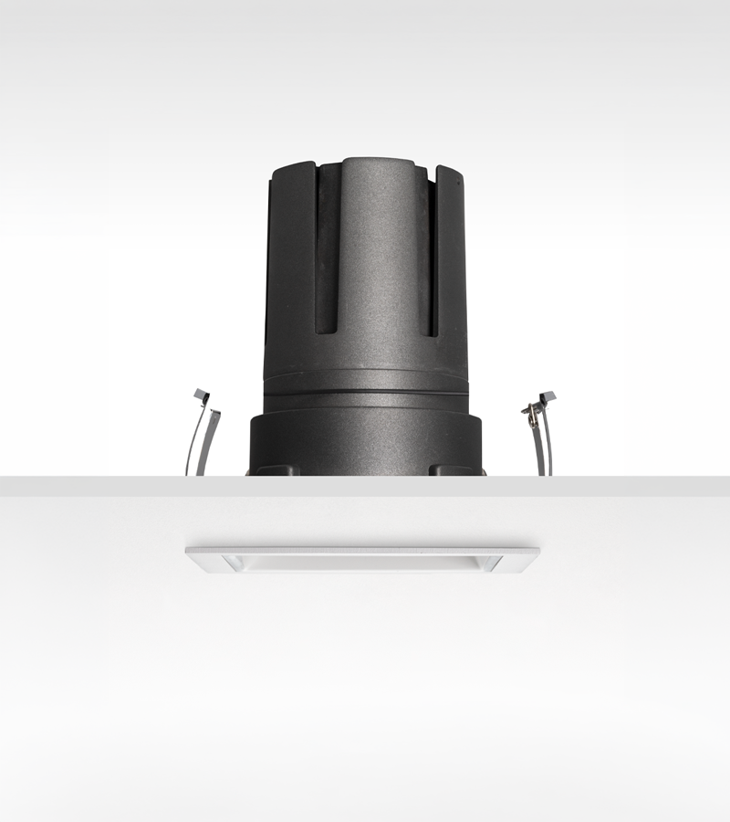 Múltiplo 24W aro recesado orientable cuadrado con reflector Blanco