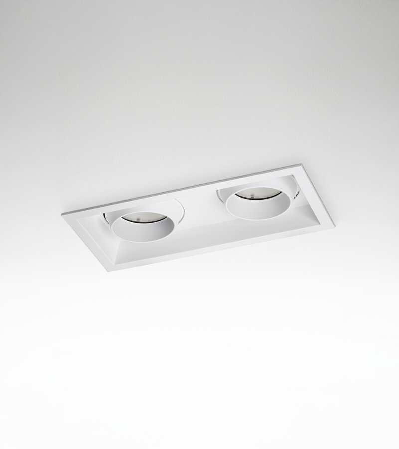 Múltiplo 24W aro multidireccional cuadrado doble Blanco
